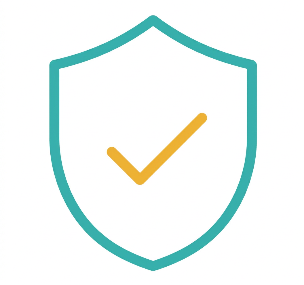 icon-versicherung-tuerkis Bearbeite das bestehende Versicherungs-Icon, indem du alle blauen Linien in ein klares Türkis (#1ABC9C) änderst. Form, Linienstärke und Hintergrund des Icons sollen unverändert bleiben.