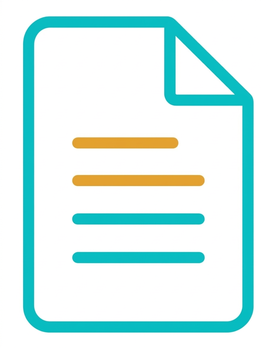 Icon mit türkisen Linien Bearbeite das bestehende Icon: Ersetze alle blauen Linien im Icon durch die Farbe Türkis, lasse alle anderen Formen, Proportionen und den weißen Hintergrund unverändert.